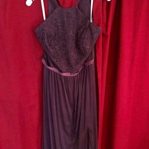 David's Bridal Open-Back Lace and Mesh Bridesmaid